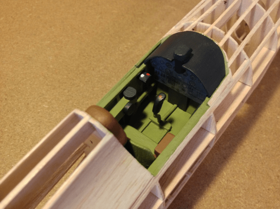 Guillows P40 Instrument panel Guillows P40 Cockpit Completed