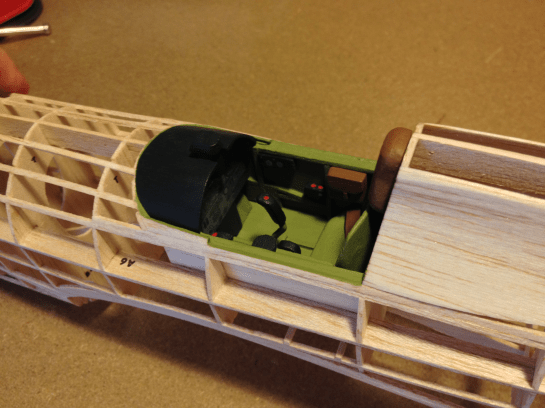 Guillows P40 right side Guillows P40 Cockpit Completed