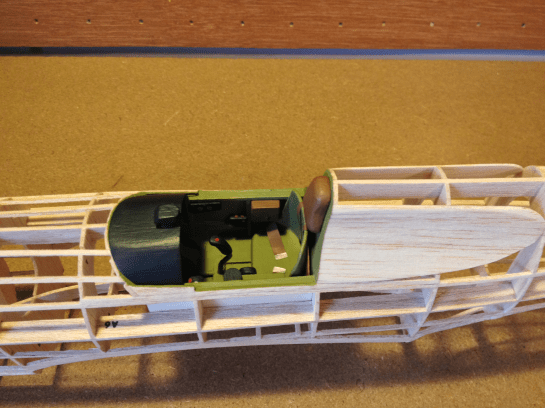 Guillows P40 Documents pouch Guillows P40 Cockpit Completed