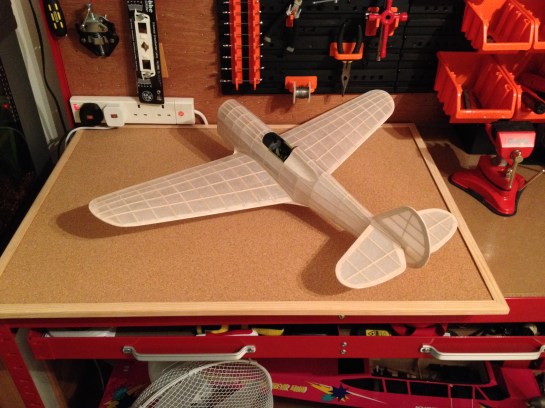 Guillows P40 Covering Completed Guillows P40 (N2) Covering Completed (07.01.14)