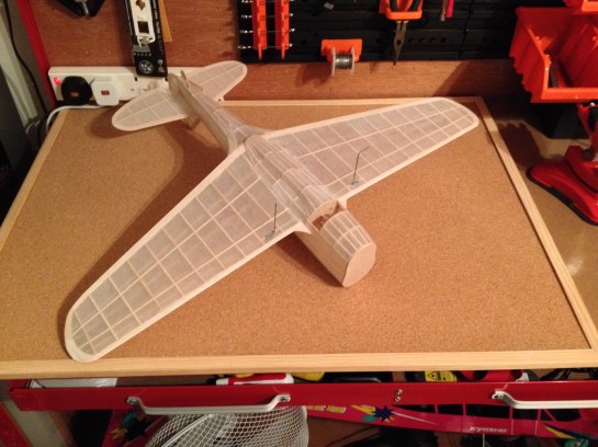 Guillows P40 Covering Completed Guillows P40 (N4) Covering Completed (07.01.14)