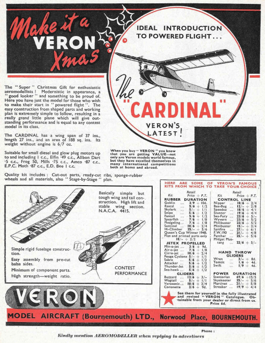 Veron Cardinal Aeromodeller Dec 1951